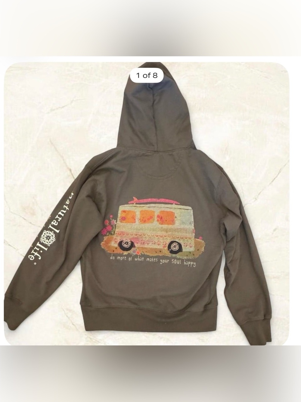 Natural Life Olive Green Cotton Blend Hoodie Small Granola